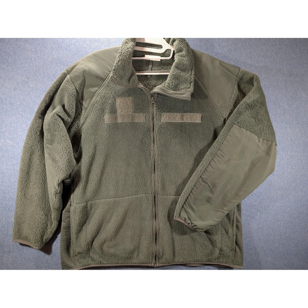 Polartec Jacket Mens Large Green Fleece Cold Weather Gen III Made USA Military